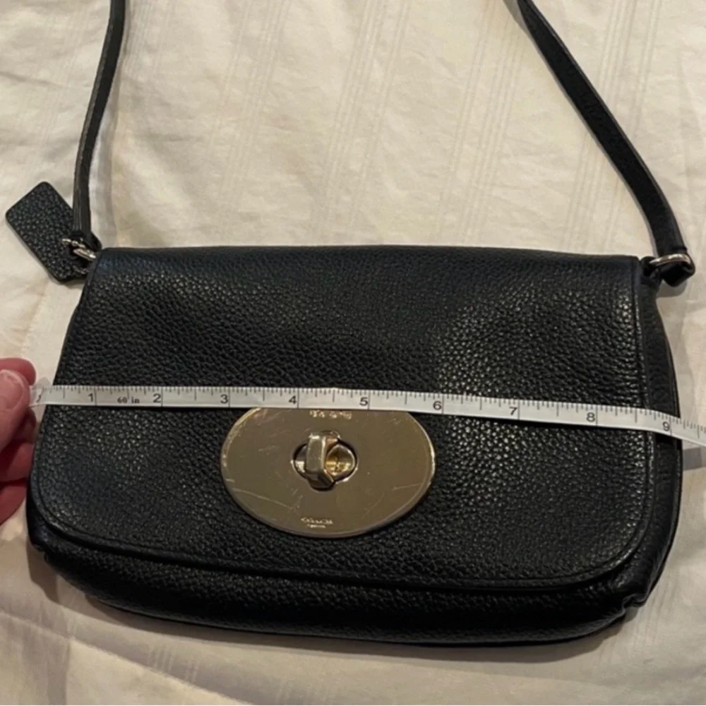 *Coach* Liv Black Leather Crossbody with Gold Turn-Lock